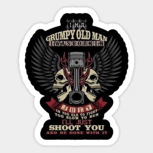 i'm a Grumpy Old Man I Was Born In july birthday funny Gift idea for grand father & dad Sticker